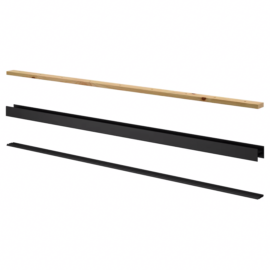 SKYTTA Rail for sliding door frame, 2 tracks black