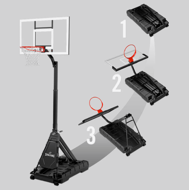 SPORT - Assemble Only - Spalding Momentous EZ Assembly 50 Inch Acrylic Portable Basketball Hoop